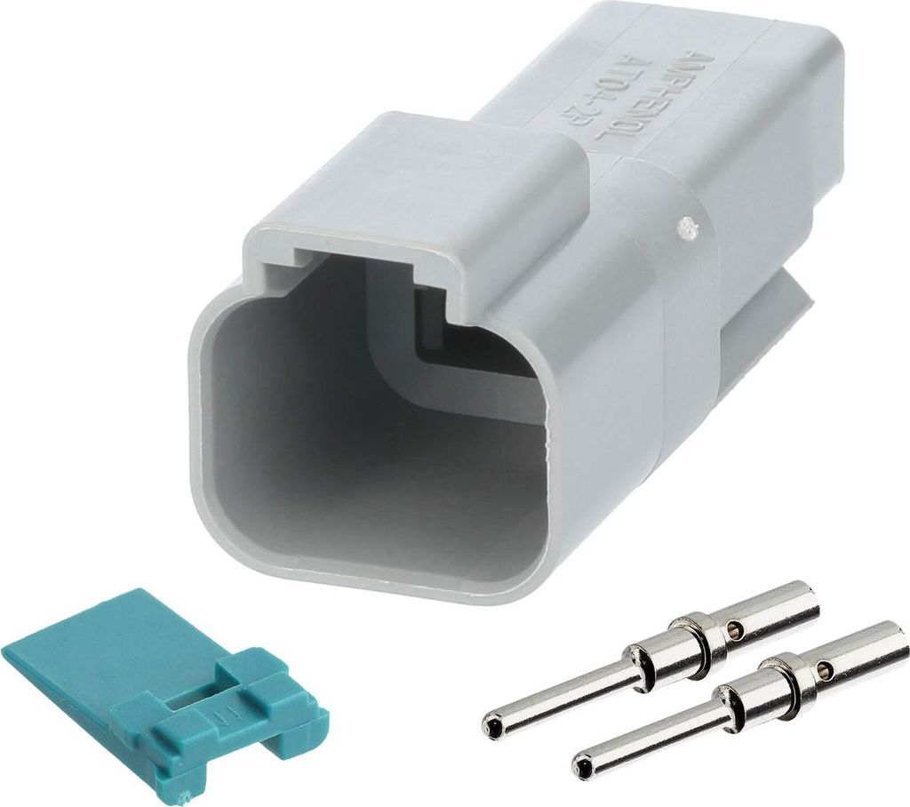Amphenol AS-2SM 103 SET-Kabelstecker AT-Serie Stift, 2-polig, Crimpanschluss Isolationsdurchmesser 2,24mm - 3,68mm,