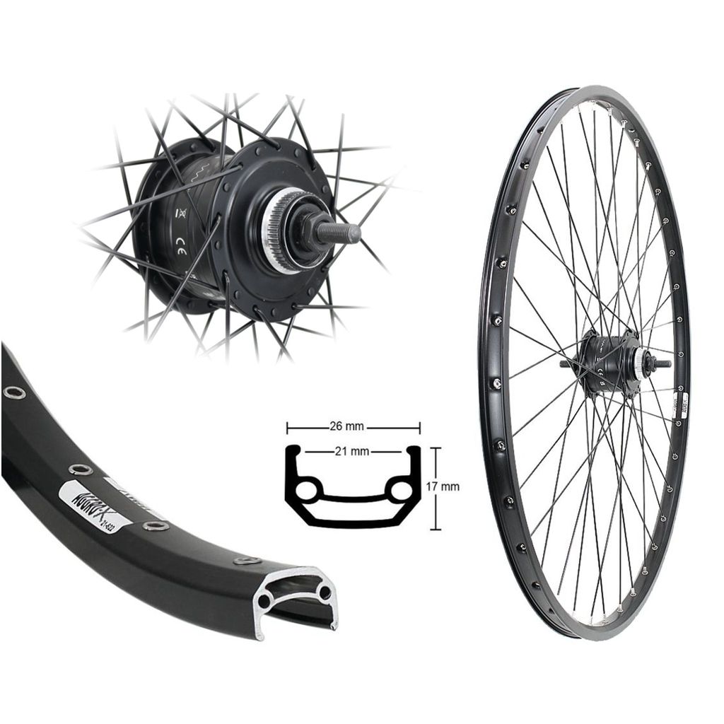 Aggro-X 28'' V-Rad YAK21 schwarz Disk Shimano Nabendyn.DH3D37 Ce-Lo MU schwarz SP.Ni.sz.