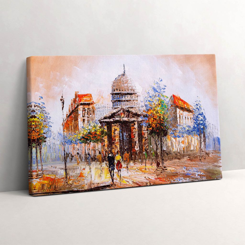 Malerei - künstlerische Unordnung, bunte Stadt – Leinwandbild Wandbild – 30x20 cm – Leinwandbilder – Wandbilder – Schlafzimmer – Flur