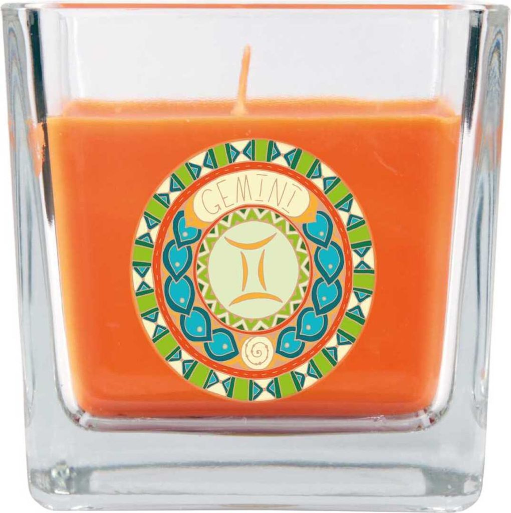 HS Candle "Sternzeichen" Duftkerze im Bonbonglas ( Zwillinge ) - viele Motive zur Auswahl, 190g - Brenndauer bis zu 50 Std - Gemini