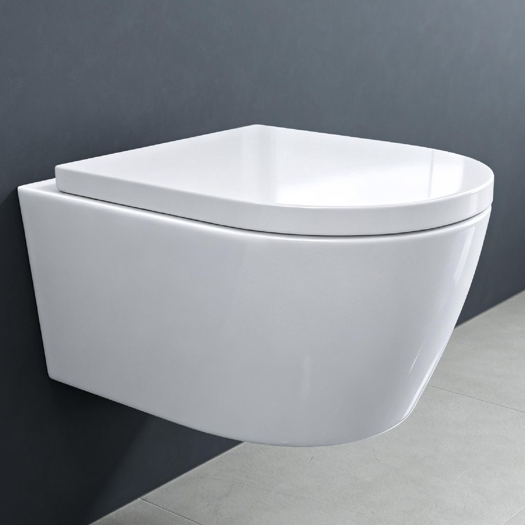 doporro Hänge-WC Weiß Wand-WC Toilette mit Soft-Close Produktbild 