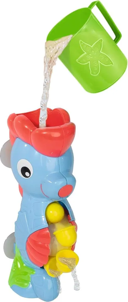Jouet de baignoire bébé hippocampe bleu rigolo avec ventouse murale - 3