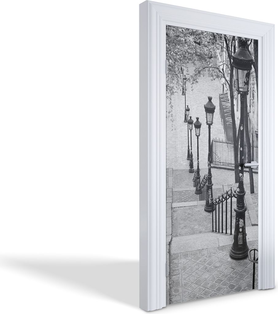 Wandtattoos Türen Selbstklebende Wandsticker Türtapeten - Montmartre-Treppe - 95 x 205 cm