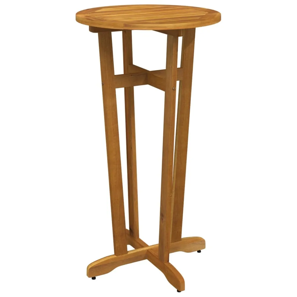 Tavolo Bar da Giardino Ø60x105 cm Legno Massiccio di Acacia Top