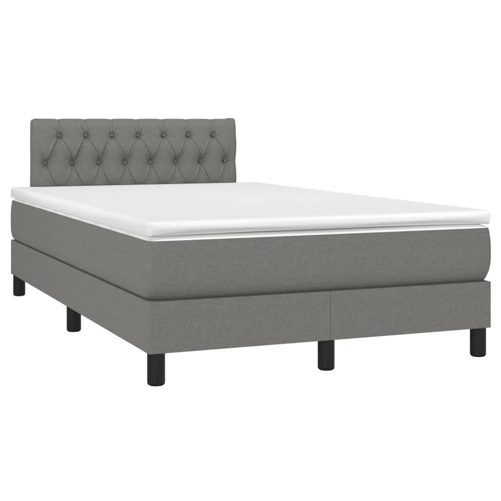 Möbel Boxspringbett mit Matratze Dunkelgrau 120x190 cm Stoff - Klassische Betten 2024