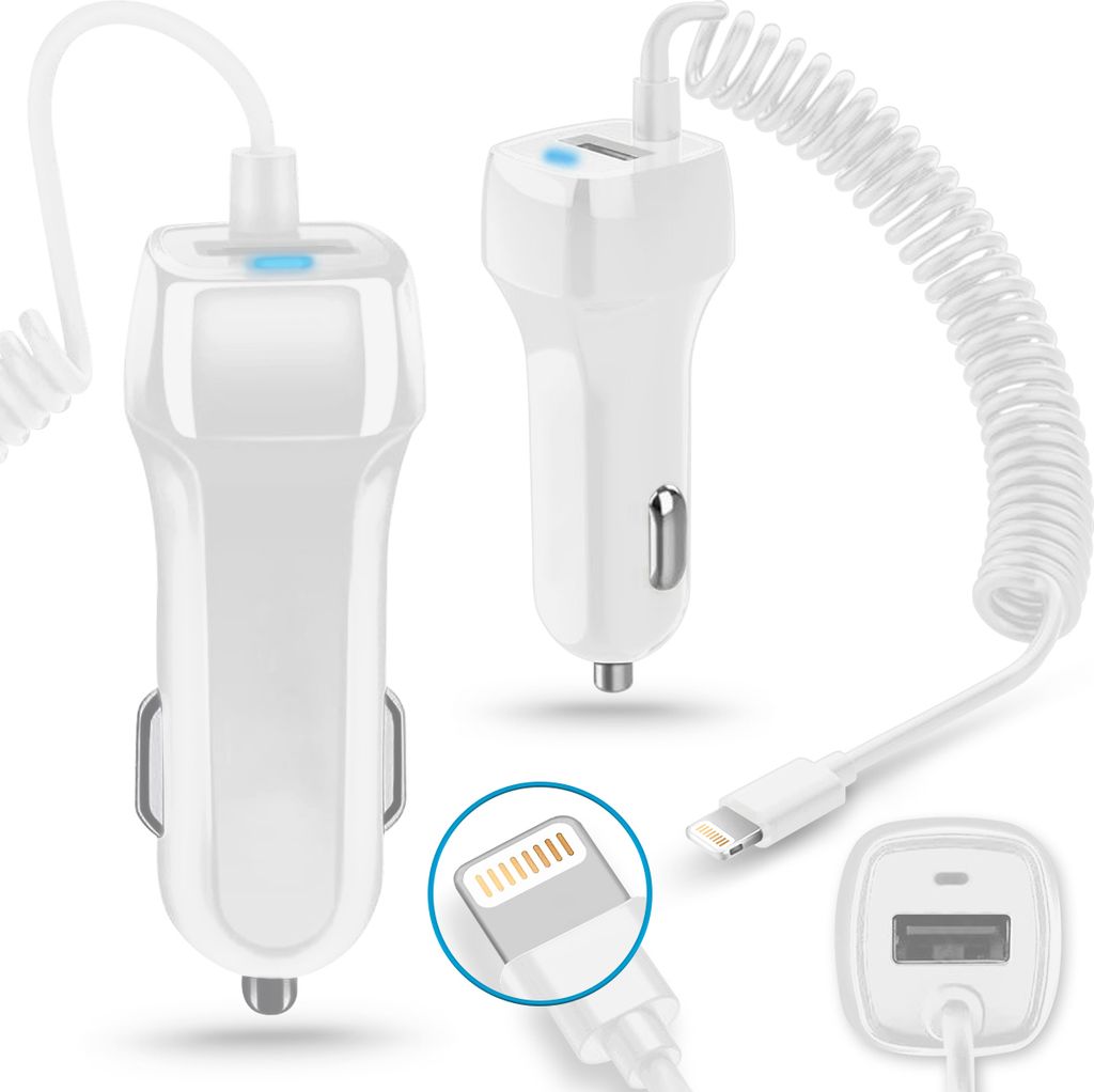 Auto KFZ Ladegerät für Apple iPhone 14 13 12 Serie Ladekabel Lade Kabel 8-Pin