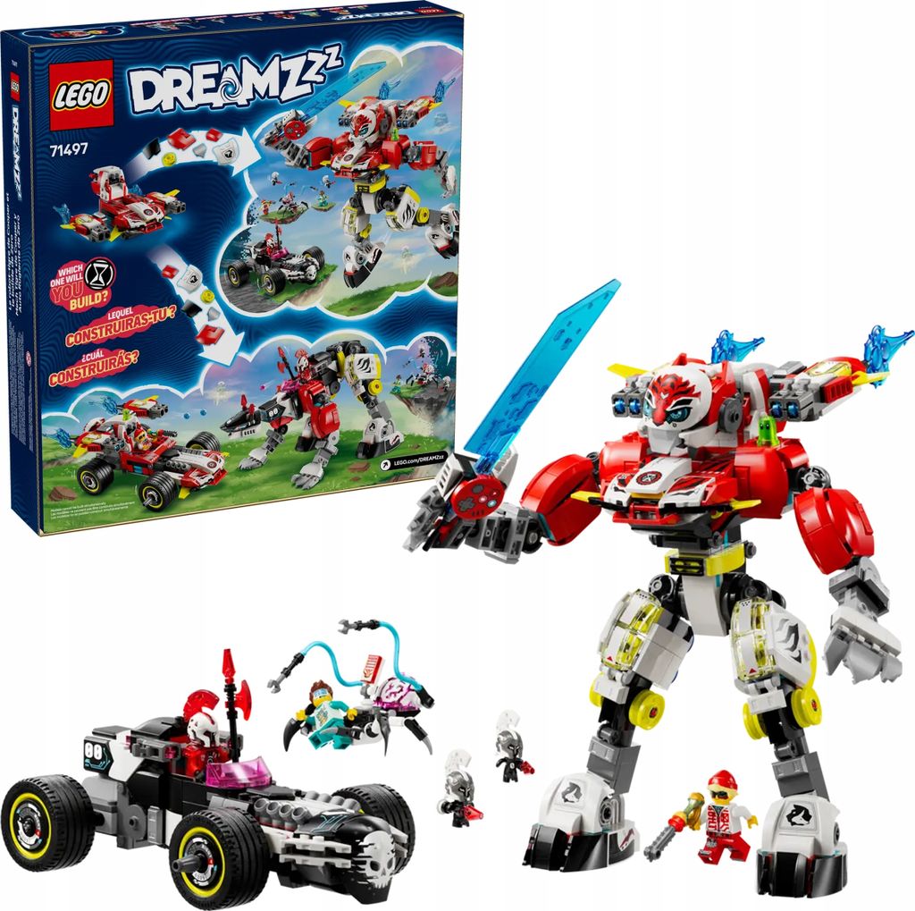 LEGO DREAMZzz Cooperov tigrí robot a Zerov hot rod, Obrázok produktu 