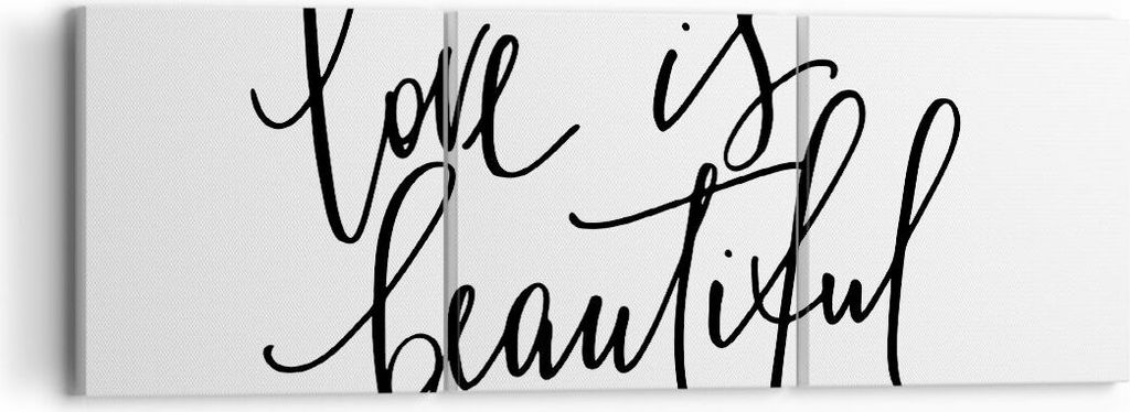 Bild auf Leinwand - Leinwandbild - 3 Teile - Das Leben ist wunderschoen - 90x30cm - Wand Bild - Wanddeko - Wandbilder - Leinwanddruck - Bilder - Wa...