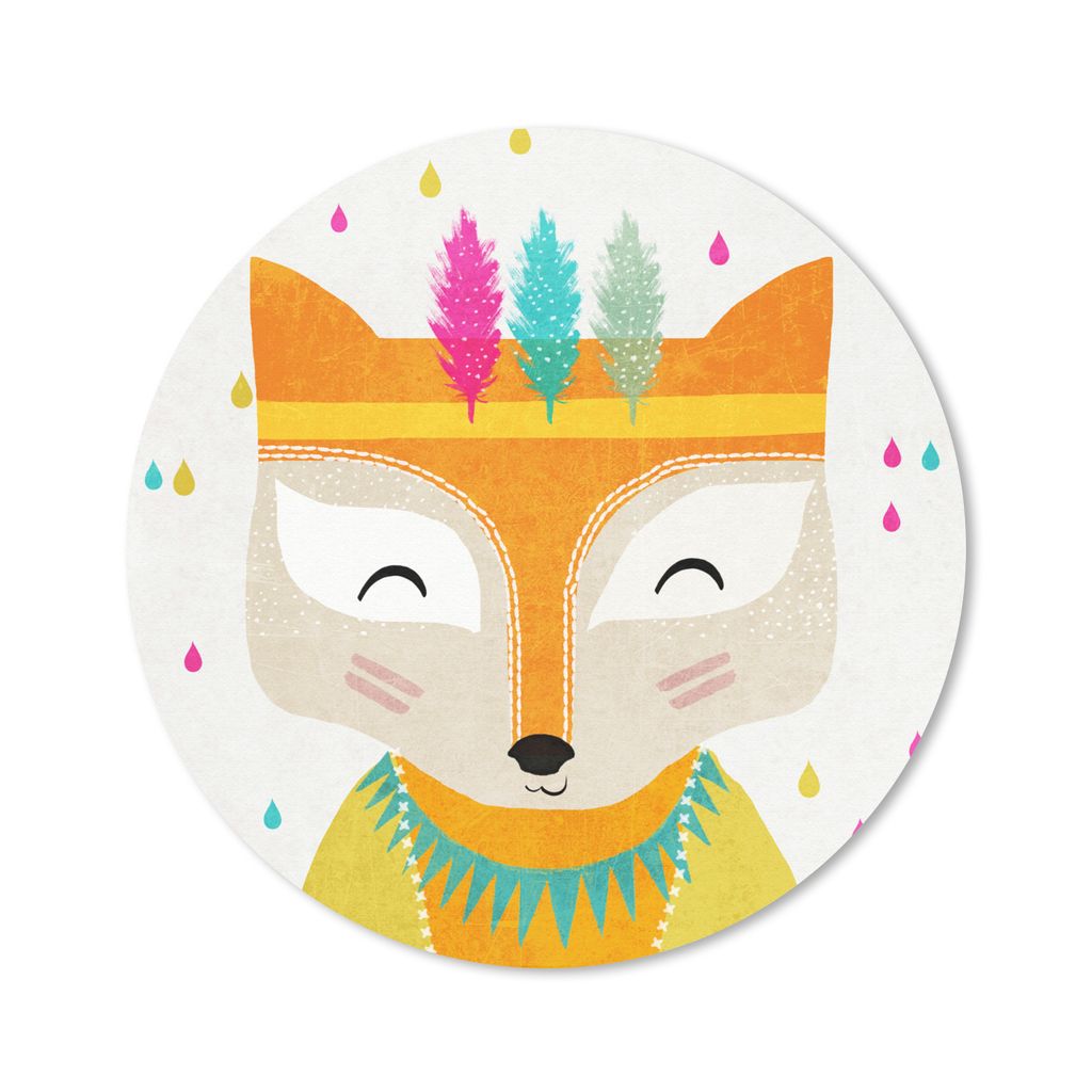 MuchoWow Mauspad Mousepad Tiere - Farben - Fuchs - Porträt 20x20 cm - Mousepads - Maus Mat - Pad - Mausunterlage - Schreibtischmatte
