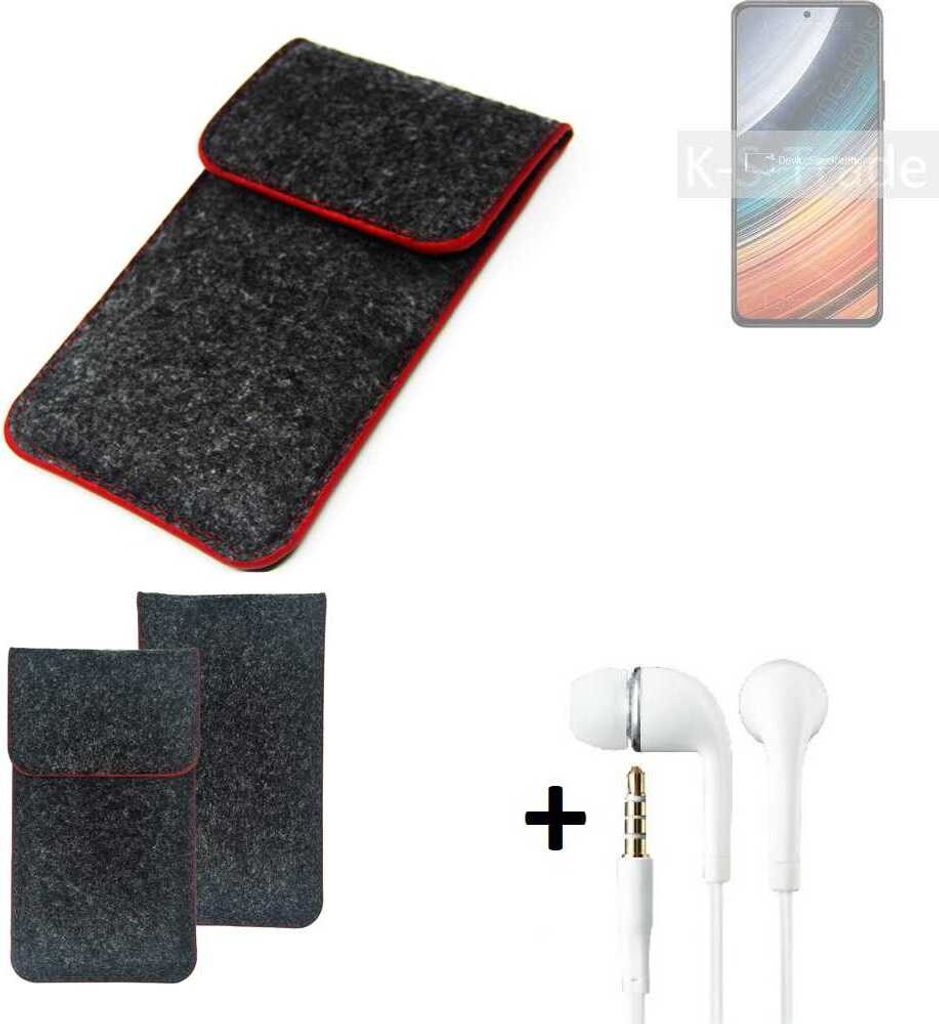 K-S-Trade Handy Schutz Hülle kompatibel mit Xiaomi Redmi K40S Schutzhülle Handyhülle Filztasche Pouch Tasche Case Sleeve Filzhülle dunkelgrau