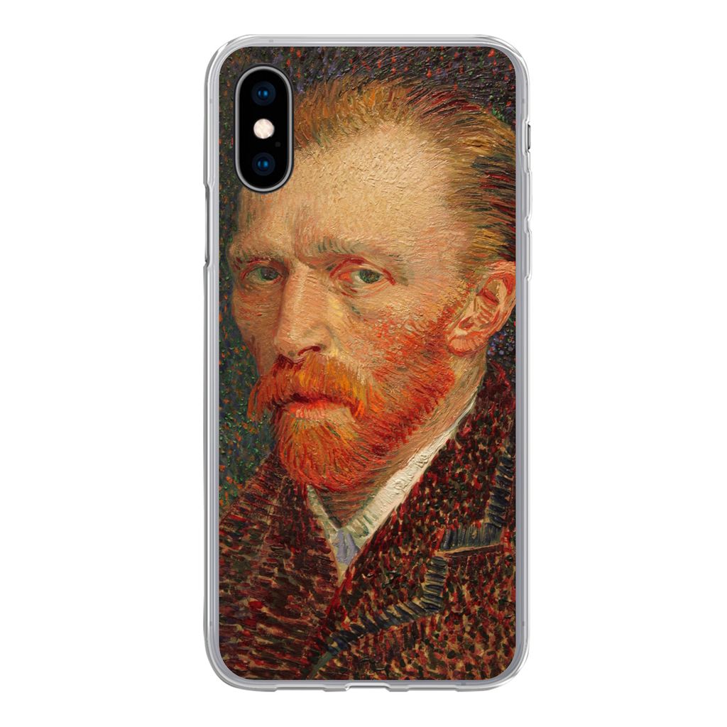 MuchoWow Handyhülle Schutzhülle Hülle für iPhone X Selbstporträt - Vincent van Gogh Silikon Softcase Handy Hülle - Handyhülle