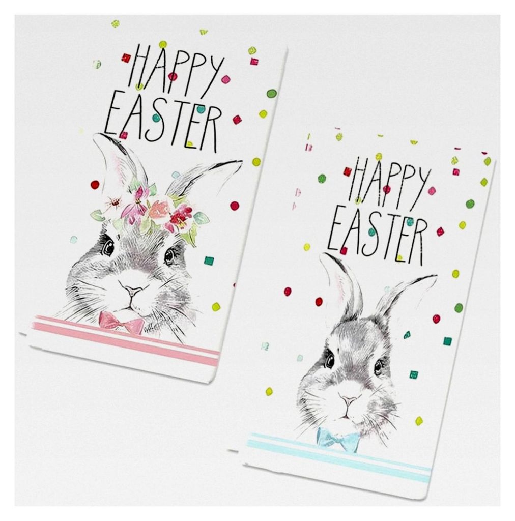 2 Stück Küchentücher für Ostern mit Hasenmotiven, Geschirrtücher, Badetücher, weich und saugfähig, Waschlappen für Fitnessstudio, Yoga, Bad...