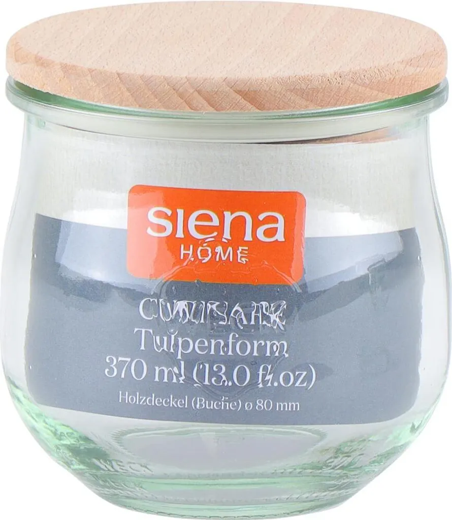 Contenitore Vetro e Legno SIENA HOME CUCINARE 370ml | Design HD370