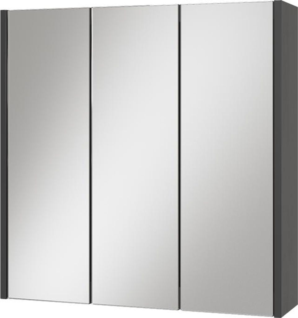 Badspiegelschrank Vicco Majest Anthrazit 67.4 x 68 cm mit 3 Spiegeltüren, Model 58691