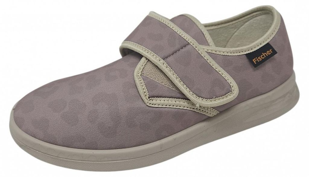 Fischer Markenschuhe Hausschuh Beige in Gr. 40