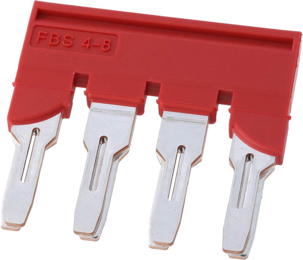 Phoenix Contact Steckbrücke FBS 4-8 Belastungsstrom 41A Farbe rot, Werkstoff Kupfer (Cu) - 1 Stück