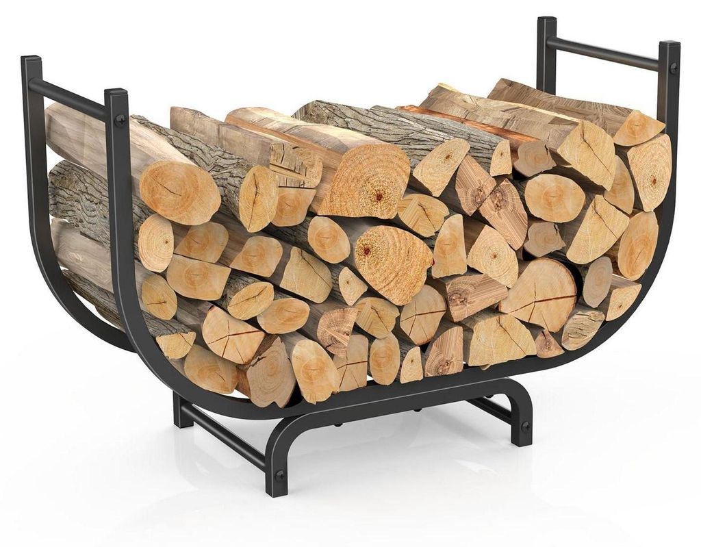 Scaffale in metallo per legna da ardere, 80x35x57 cm, nero, Immagine del prodotto 