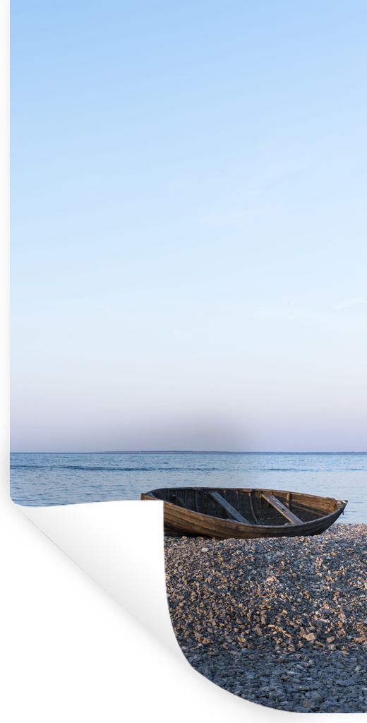 MuchoWow Wandtattoo Wandsticker Wandaufkleber Strand - Boot - Meer 40x80 cm Selbstklebend und Repositionierbar - Repositionierbar - Wasser abweisend
