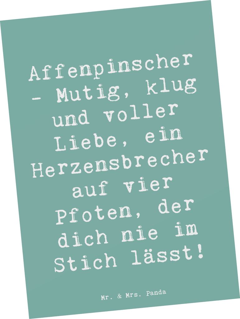 Mr. & Mrs. Panda Postkarte Spruch Affenpinscher Liebe - Meeresbrise - Geschenk, Ansichtskarten, Grußkarte, Hunderassen Charakter, Hunde, Wohnungsh...