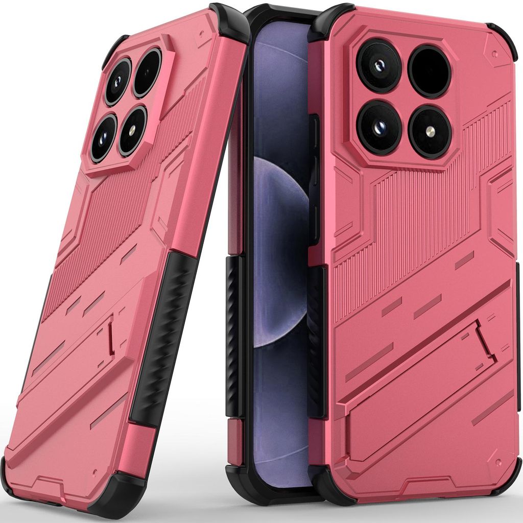 Armor Hülle für Xiaomi 17 Hybrid PC TPU Bumper Stoßfestes Schutzhülle mit Standfunktion Rosa