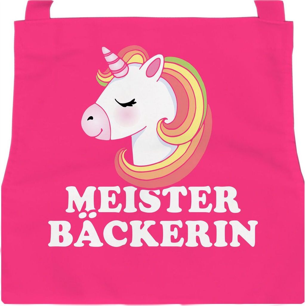 Kinderschürze Einhorn Meisterbäckerin Backschürze Geschenk für Mädchen MoonWorks pink 6-10 Jahre