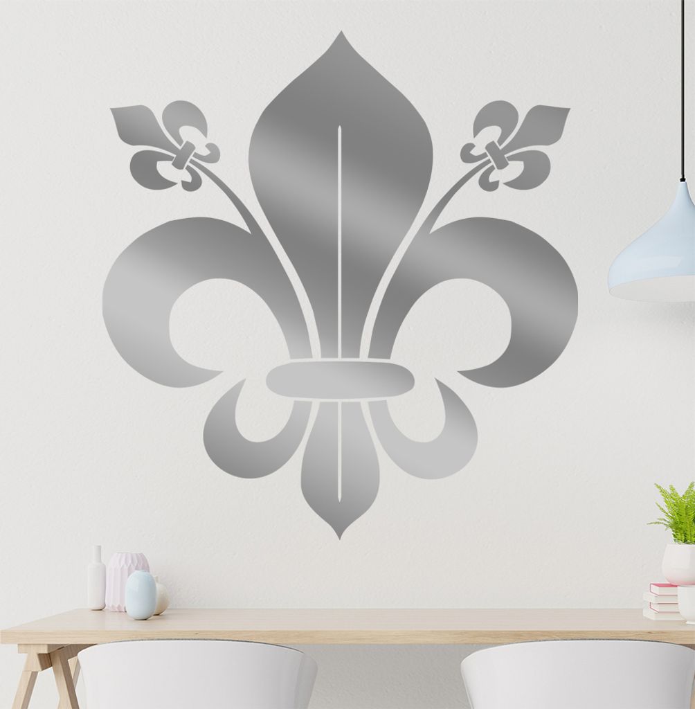 französische Lilie Wandtattoo in 6 Größen - Wandaufkleber Wall Sticker - Dekoration, Küche, Wohnzimmer, Schlafzimmer, Badezimmer