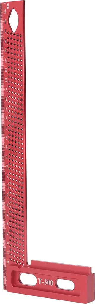 Équerre perforée légère en aluminium, règle d'angle rouge haute précision