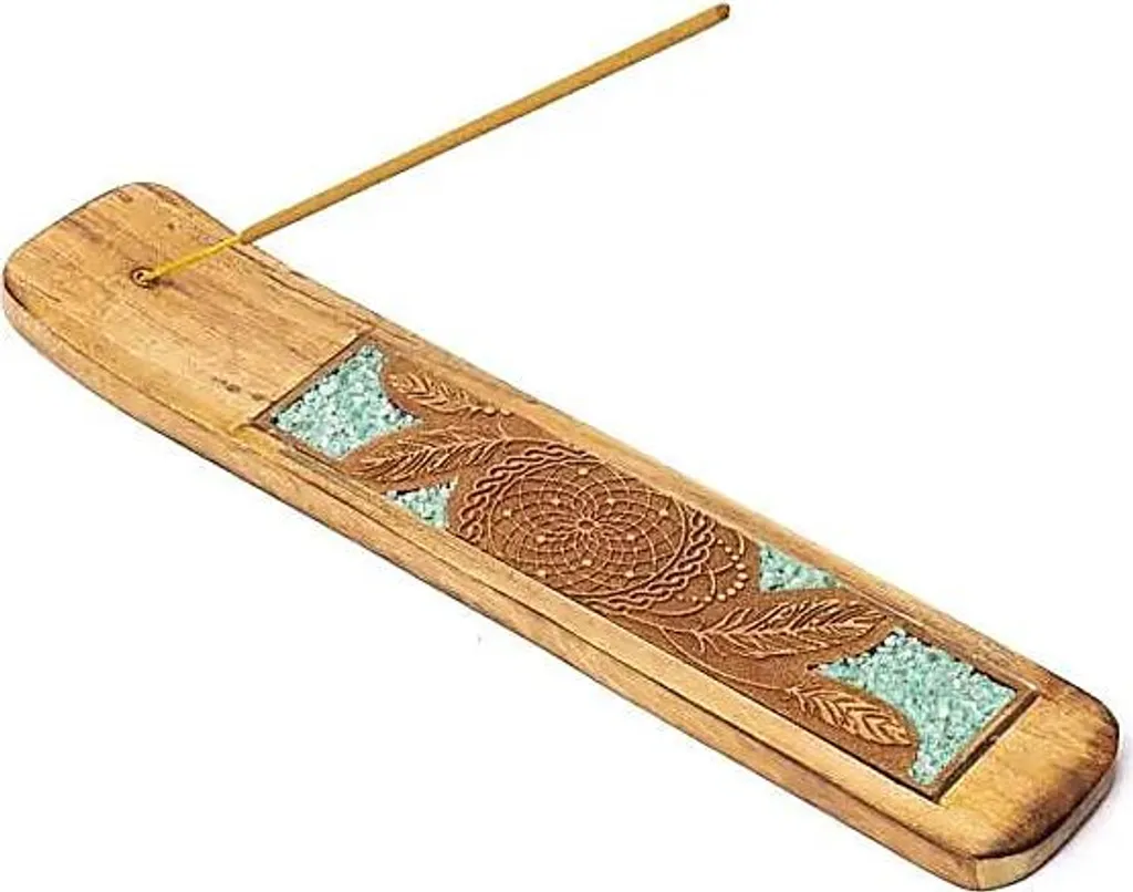 Porte-Encens Attrape-rêves en Amazonite naturelle - Lot de 2 de 15,5cm