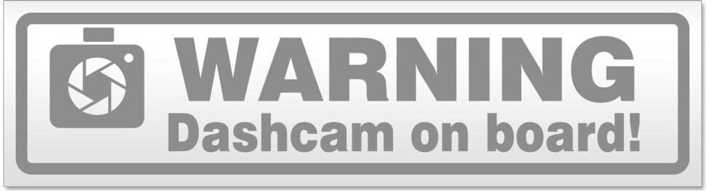 Kiwistar - Autoaufkleber - Grau - 60 x 16 cm - Dashcam on Board Warning - Hinweis Aufkleber Sticker für Auto, Kfz, Fahrrad, PKW, LKW