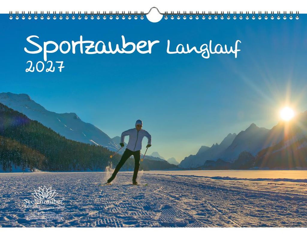 Sportzauber Langlaufen DIN A3 Kalender für 2027 Berge und Langlauf - Seelenzauber