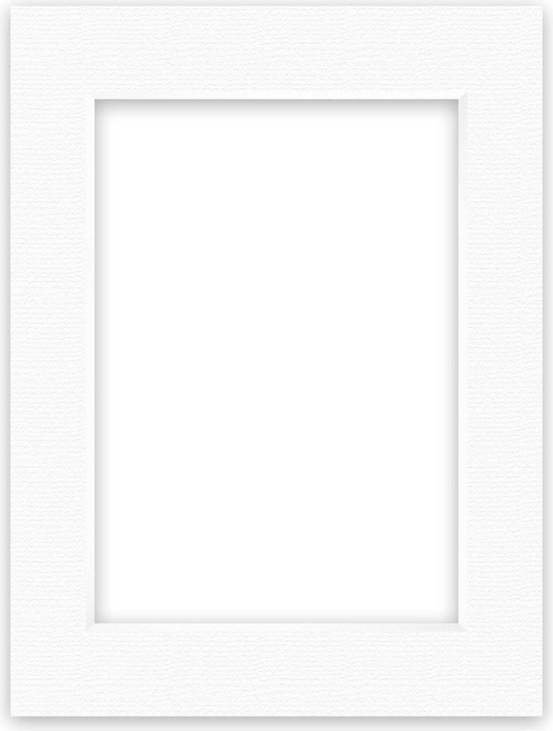 A white picture frame with a textured surface.