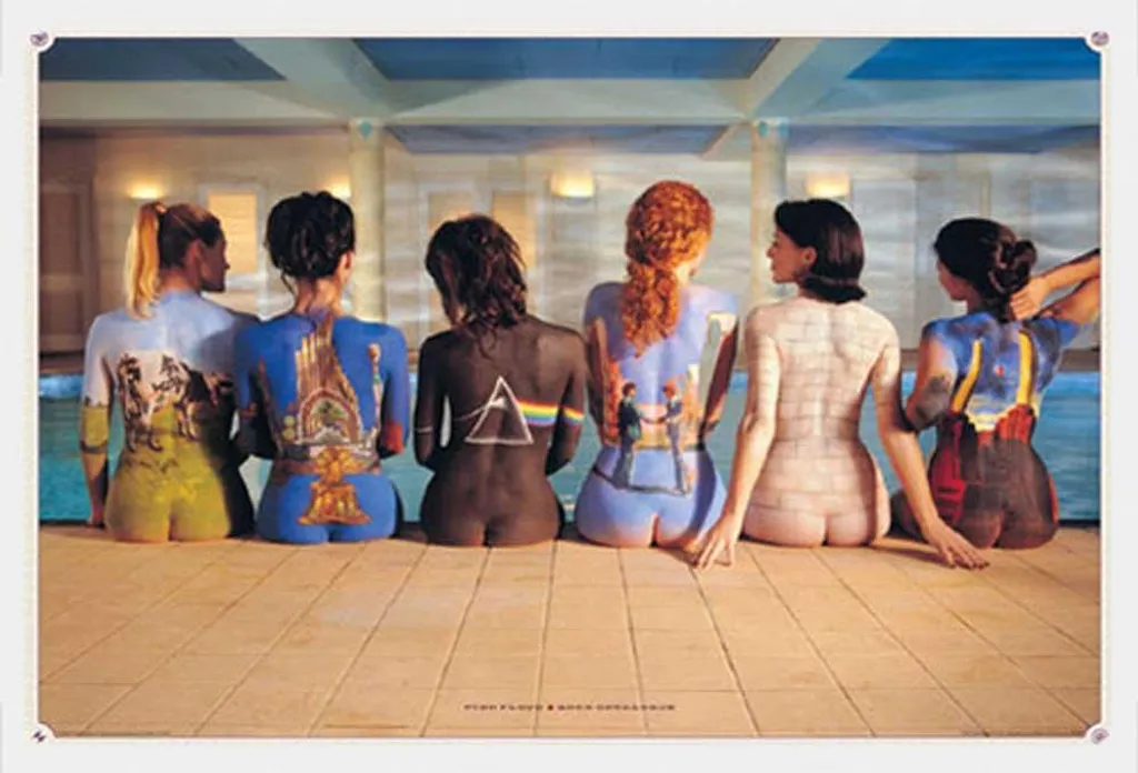 Décoration Murale Pink Floyd : Affiche Back Catalogue et Cadre Blanc MDF