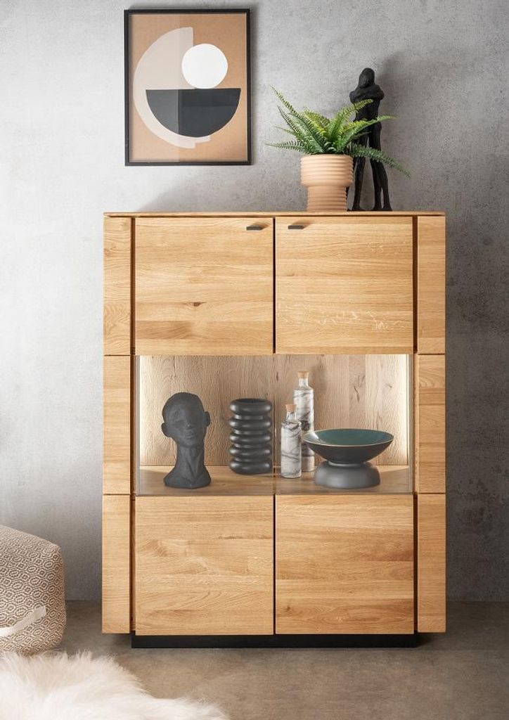 Highboard 99x127cm "Savona" Wildeiche geölt