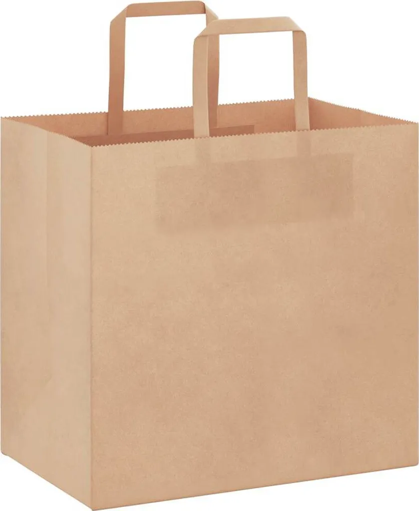 vidaXL Sacchetti Carta con Manici 250 pz Marroni 26x17x25 cm Offerta