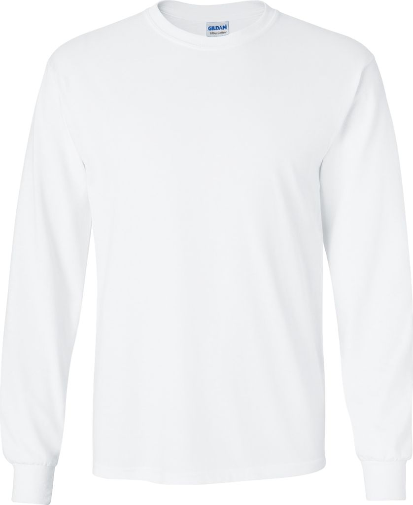 Gildan Ultra Herren T-Shirt mit Rundhalsausschnitt, langärmlig BC477 (L) (Weiß)