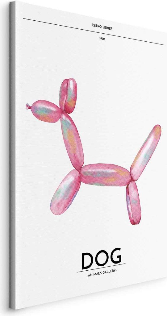 Italienischer Leinwand Leinwandbild - Holo-Dog - Colorful Dog in Retro Style 40x60 cm Abstrakt n-C-10054-b-a