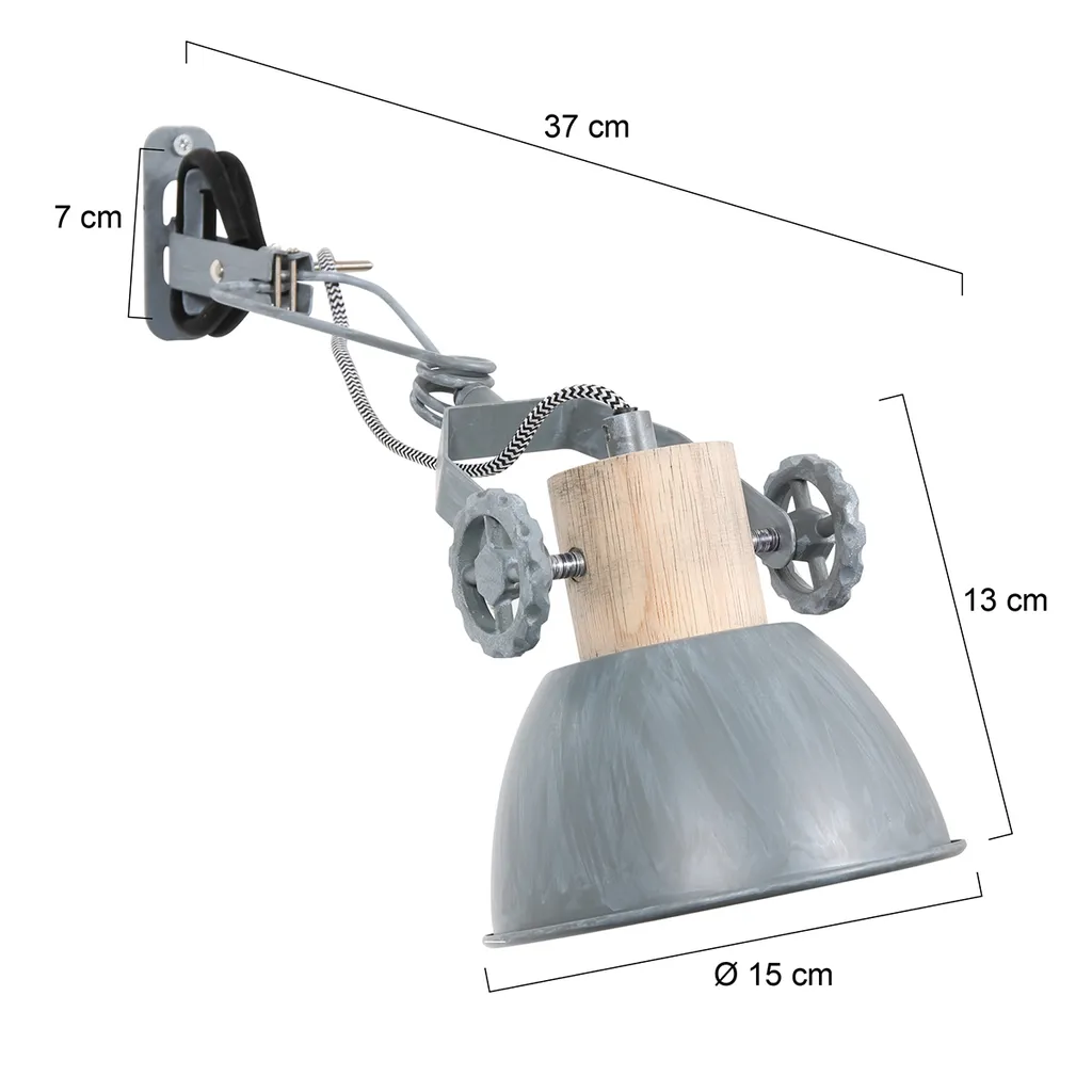 Spot Industriel Robuste Gearwood Gris : Solution Éclairage Durable - 6