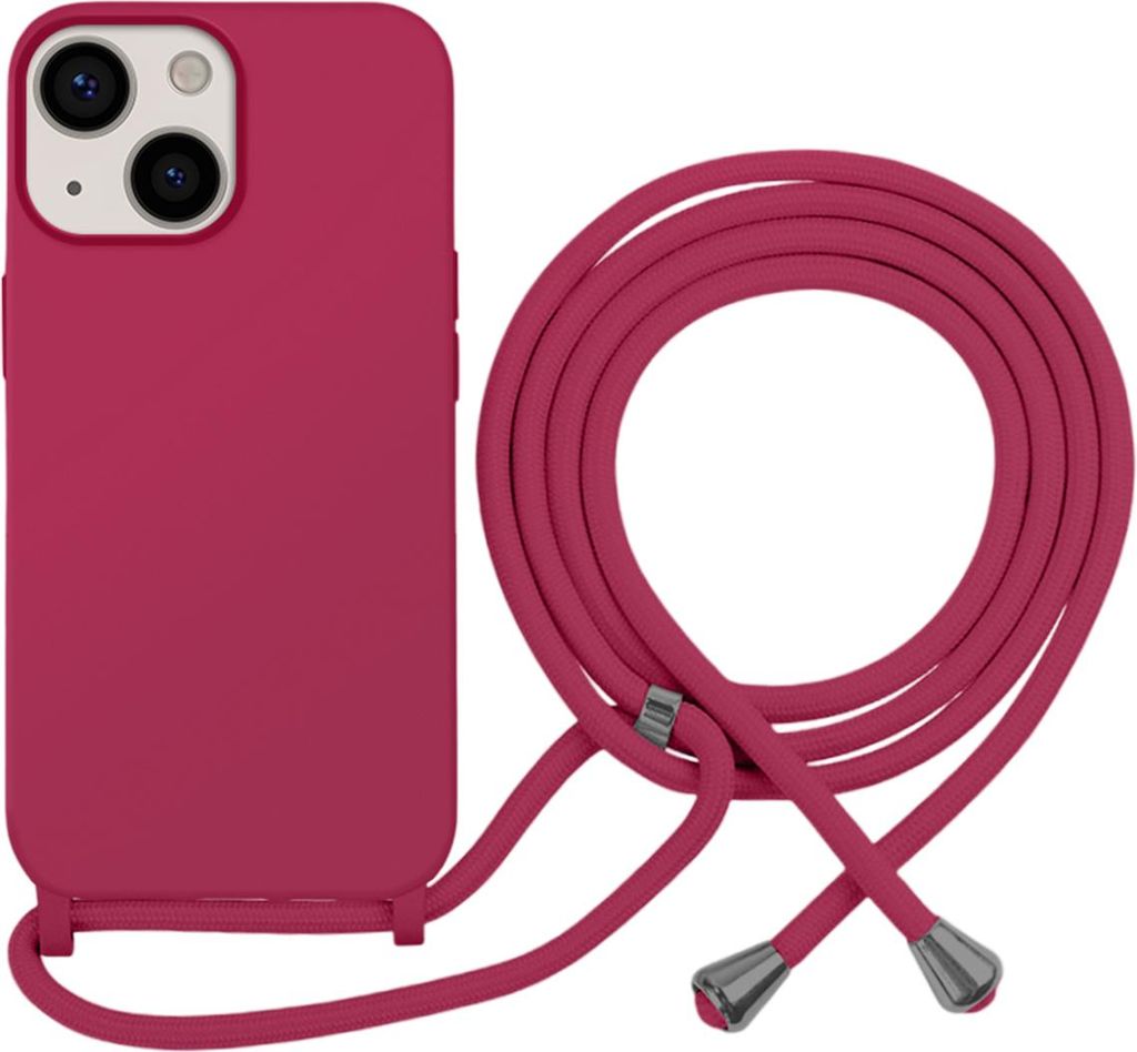 Moxie, Color Lace TPU-Hülle iPhone 13 mit Tragekette, Weinrot