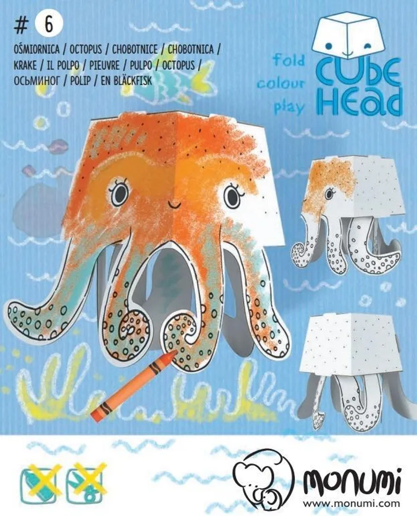 Maquette à colorier 3D Kraken MONUMI figurine en carton à monter