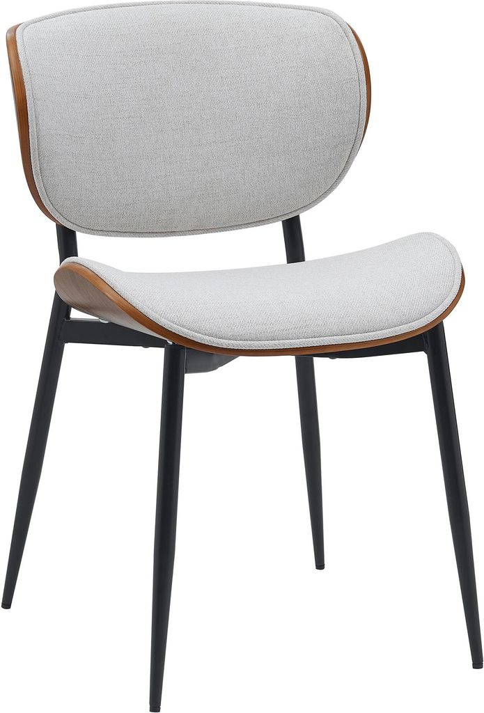 CLP Stuhl Enid I Komfortabler Sessel mit Rückenlehne und Polsterung Farbe:walnuss/creme;Material:Stoff