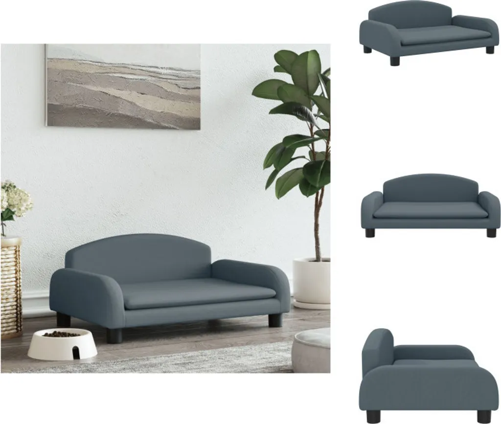 vidaXL Letto per cani grigio scuro 70x45x30 cm in tessuto - Letti per cani