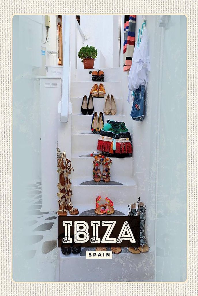 vianmo Holzschild 18x12 cm Ibiza SpainMeer Geschenk Bildmotiv Reisemotiv Abenteuer Reisen