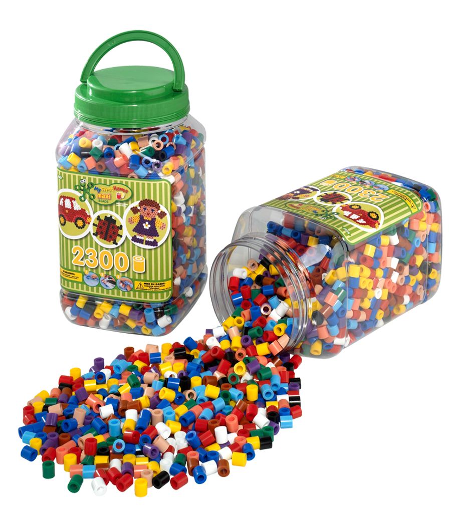 Hama Bügelperlen maxi "Volltonmix" in Dose groß 10,0 mm 2.300 Bügelperlen