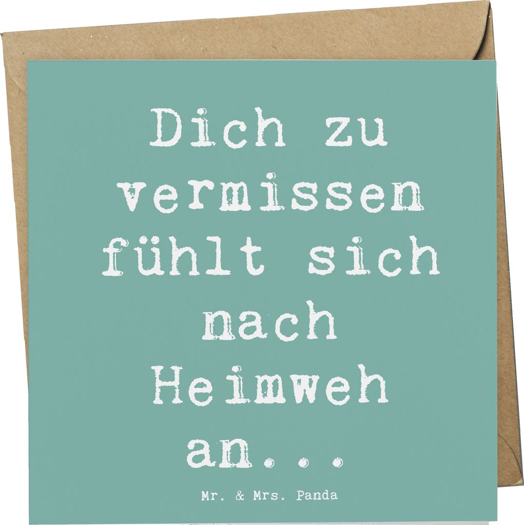 Mr. & Mrs. Panda Grußkarte Spruch Heimweh Sehnsucht - Meeresbrise - Geschenk, enge Bindung, anlasskarte, Vermissen, Klappkarte, faltkarte, Emotion...