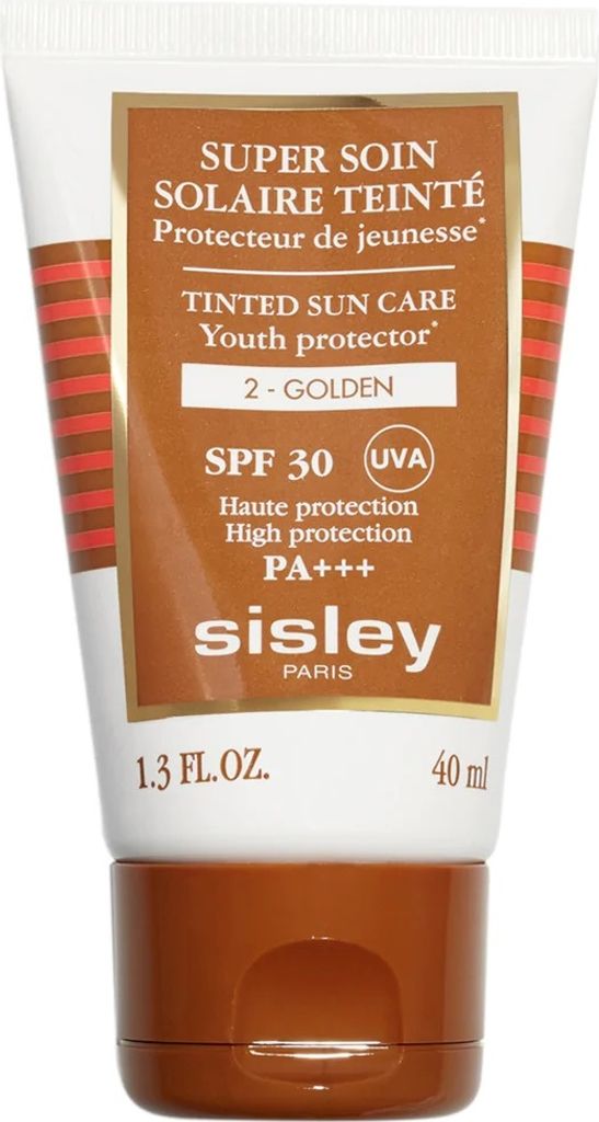 A tube of Sisley tinted sun care product.