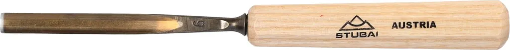 STUBAI Ciseau à bois série 52 Forme 6 de 8 mm avec manche bois robuste