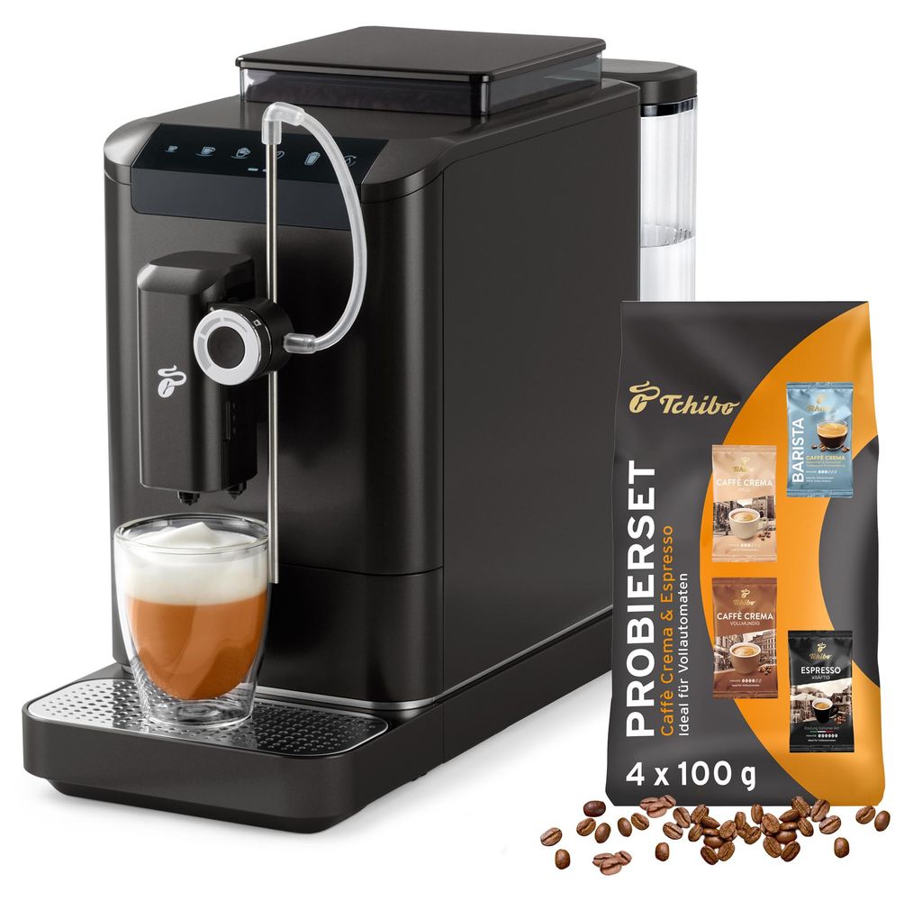 Tchibo Kaffeevollautomat Esperto2 Milk mit One-Touch Milchfunktion und 2-Tassen-Funktion für Espresso, Caffè Crema, Capuccino und Milchschaum, Gr...