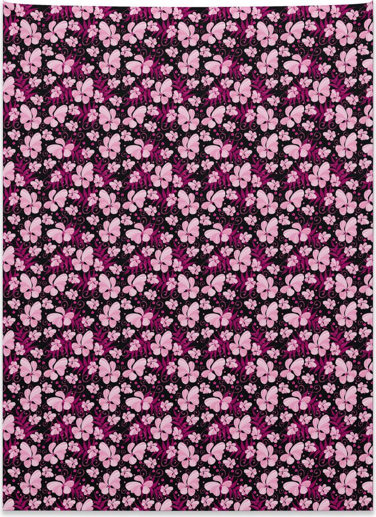 Abakuhaus Blumen Wandteppich, Romantischer rosa Frühling aus Weiches Mikrofaser Stoff Kein Verblassen Klare Farben Waschbar, 110 x 150 cm, Hellros...