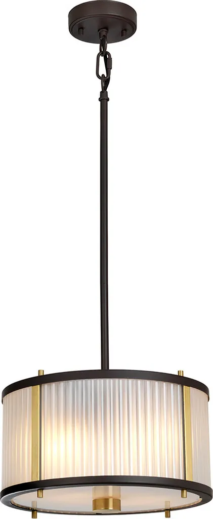 Lampe suspendue Corona verre bronze ancien Elstead Lighting 2xE27 60W