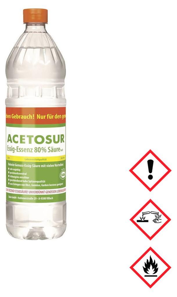 Acetosur Kyselina octová 80 % kanystr nejvyšší kvality 1000 Obrázek produktu 